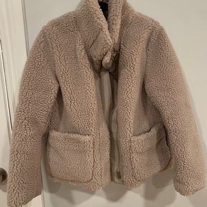 H&M nude teddy jacket